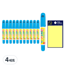 東亞 固體螢光筆 ZETT STICK 12p + TOCORBIE 便利貼 組, 天藍色(ZETT STICK), 黃色(便利貼), 4套