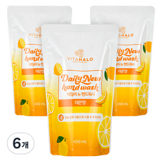 Vitahalo Daily New Hand Wash 檸檬味補充裝, 450ml, 6個
