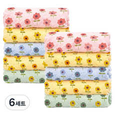산타 다용도 깔끔행주 플라워 5p 세트, 6세트