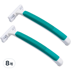 藍色市集 雙刃不鏽鋼刮鬍刀 綠色, 8個, 1入