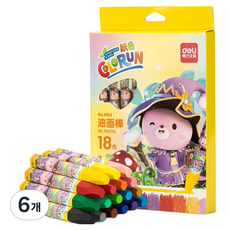 스모글 실키 미니 크레용, 6개, 18색