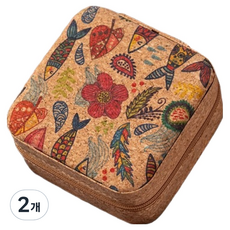 Sol Sol Damda復古旅行用迷你飾品收納盒 10*10*5cm, 復古幻想魚, 2個