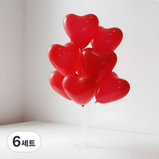 (주)유니아트 하트풍선 꽂이 세트, 혼합색상, 6세트