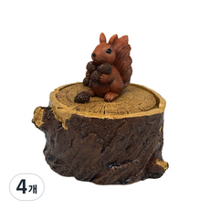 애니멀 나무 모형 탁자 재떨이 RA041, 다람쥐, 4개, 4개