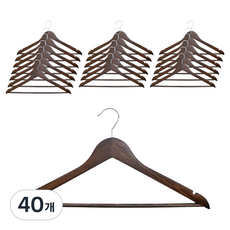 White Rabbit 高級原木衣架, 40個, 胡桃木色