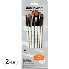 美術水彩畫刷具6種組 平頭刷 01 HB 3352, 2套, 6種