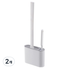 Hometique免鑽孔懸浮矽膠馬桶刷 浴室清潔刷, 灰色, 2個