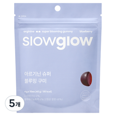 슬로우글로우 아르기닌 슈퍼 블루밍 구미 40g, 5개, 10정