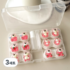특별한상점 요일별 6개 귀여운 콘택트렌즈 케이스 흡착봉 집게 세트, D, 3세트