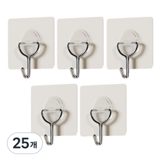하비티 벽걸이 부착형 후크 세트, 혼합색상, 25개