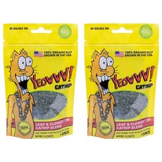 YEOWWW CATNIP 瘋狂貓 玩具 - 100%有機種植貓薄荷 葉子和花朵混合, 貓草, 1oz, 2包