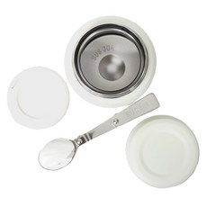 EVERTON HOUSE FOOD JAR 304不鏽鋼可折疊湯匙保溫便當盒EHTB-T18T, 象牙白, 1個, 500ml