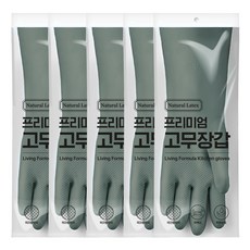 Saenghwalgongsik 左右手通用乳膠手套組, 中(M), 深綠色, 5套