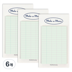 페이퍼리안 플랜마커 메이크어메모 점착메모지, 그리드 민트, 1개입, 6개