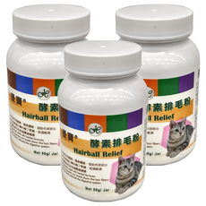 優寶 酵素排毛粉, 天然酵素 膳食纖維, 幫助貓咪排毛, 50g, 排毛, 3瓶