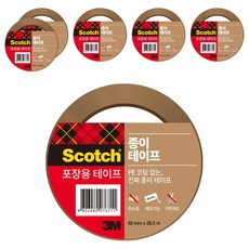 3M Scotch 紙質包裝用封箱膠帶 48mm x 36.5m, 棕色, 6個