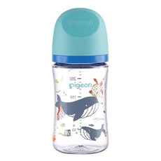pigeon 貝親 WN3母乳實感T-Ester奶瓶 M奶嘴 3個月以上, 海洋世界 藍色 + 透明色, 240ml, 1個