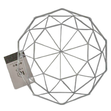 好物良品 三角形織紋矮款 客廳裝飾藝術金屬鏤空收納置物零食水果網籃, 白色, 1個