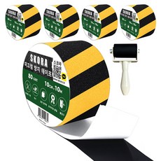 Skora 防滑膠帶 混合顏色(黑色 + 黃色) 10cm x 10m + 滾輪, 5個