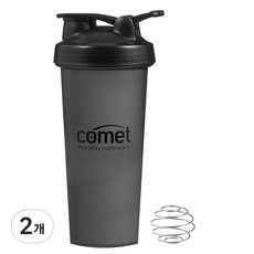 코멧 스포츠 컴팩트 쉐이커 보틀, 블랙, 800ml, 2개