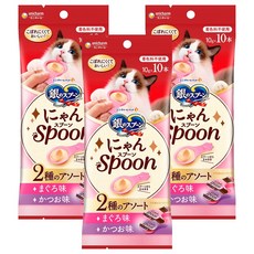 유니참긴노스푼 고양이 냥스푼 습식 간식 10개입, 3개, 100g, 혼합맛(참치/가다랑어) 3개, 100g, 혼합맛(참치/가다랑어)