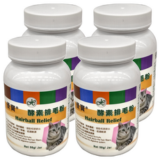 優寶 酵素排毛粉, 天然酵素 膳食纖維, 幫助貓咪排毛, 50g, 排毛, 4瓶