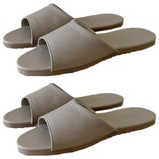 TAIWAN SLIPPER 台灣犀利趴 純色 皮質室內拖鞋, 泥岩灰, 2雙