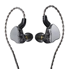 FIIO 飛傲 一圈兩鐵CIEM可換線耳機, 銀黑色, JH3
