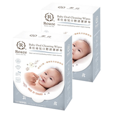 Roaze 柔仕 幼兒口腔清潔紗布, 100g, 180張, 2盒