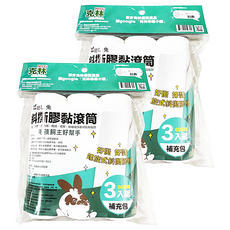 CLEAN 克林 斜撕膠黏滾筒補充包3件組 60周捲, 2組