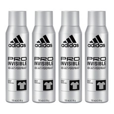 adidas 愛迪達 男用制汗爽身噴霧 無痕乾爽 4瓶 150ml