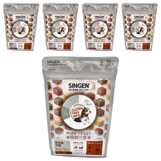 SINGEN 信元發育寶 鮮鮮嫩三品 全年齡犬糧, 70% 奔茨牛, 20% 囊 襄雞, 10% 鑫 桃鴨, 無麩質, 300g, 牛肉+鴨肉+雞肉, 5包