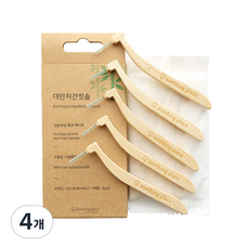 Soothing Place 竹子 一字型大安牙間刷 0.6mm*10cm, 4個, 5入