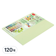 종이문화 뉴씨플레인 얇은 양면색상지 120g No 02 연비취, A4, 120개