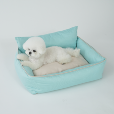 Pet&Mama 寵物熟睡靠背坐墊, 1個, 藍米色