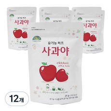 오가닉스토리 유기농 베이비퍼프 사과야, 사과맛, 25g, 12개