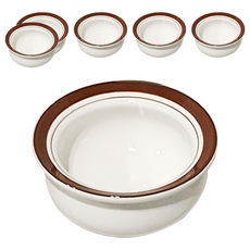 WANDU 瓦讀 芙格陶瓷圓碗 5.75吋 棕紅色, 6個