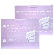 天天 AIR UP 成人平面口罩, 紫色, 50片, 2盒