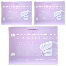 天天 AIR UP 成人平面口罩, 紫色, 50片, 3盒