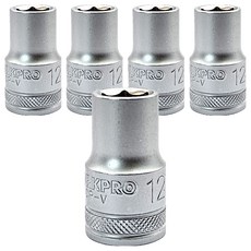 WORKPRO 短套筒 1/2" x 12mm WP274093, 5個