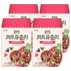 풀무원 하트뮤즐리 통곡물 앤 3가지 과일과 야채 시리얼, 320g, 4개