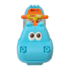 B.toys 兒童科育統感玩具 噴氣河馬堆積木 滑步車, 藍色, 1個