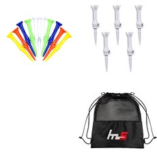 NAYASTYLE 一般塑膠高爾夫球釘 10p + PE 5p + 收納袋組合, GFYP-181+171-1PU