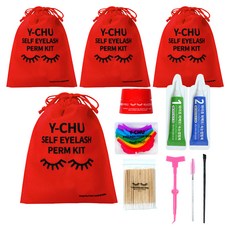 Y-Chu Season 3 無膠睫毛燙髮套裝 3 次全套, 混合色, 4套