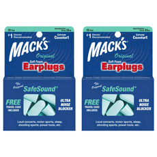 MACK'S 泡棉耳塞 淺藍色+收納盒, 2組, 20入