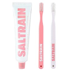 SALTRAIN 香檸牙膏牙刷三件組 – 粉, 100g, 1組