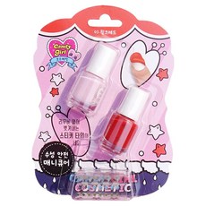 Candy girl 水性安全兒童指甲油, 1組, 01 粉紅色 + 紅色