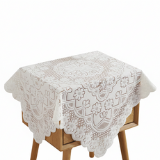 復古蕾絲花擺拍桌布, 60 x 60cm, 白色-款式隨機, 1個