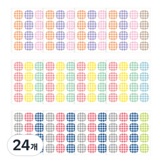 Walgadaks 圖案圓形圓點貼紙 S, 格紋, 24個