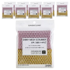 CLEAMY 閃亮網狀菜瓜布組, 10套, 2入